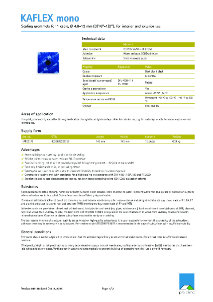 Kaflex Mono Technical Datasheet
