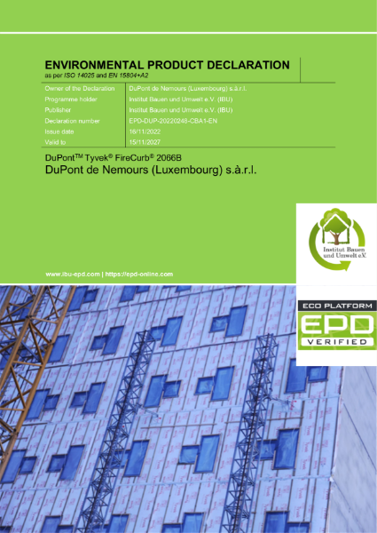 EPD - DuPont™ Tyvek® Firecurb™ (2066B) 