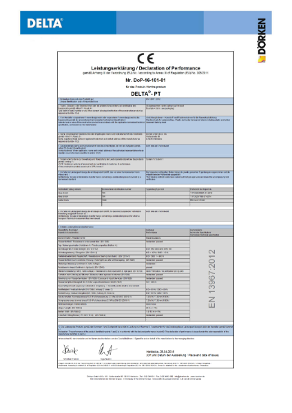 Delta PT Declaration of Performance