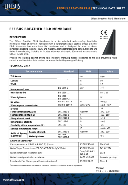 Technical Data Sheet Effisus Breather FR-B