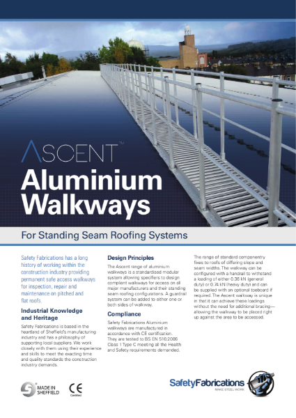 Ascent Aluminium Anti-slip Walkway for Standing Seam Roofs