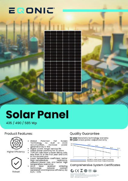 Solar Panel Datasheets 435 / 490 / 585 Wp