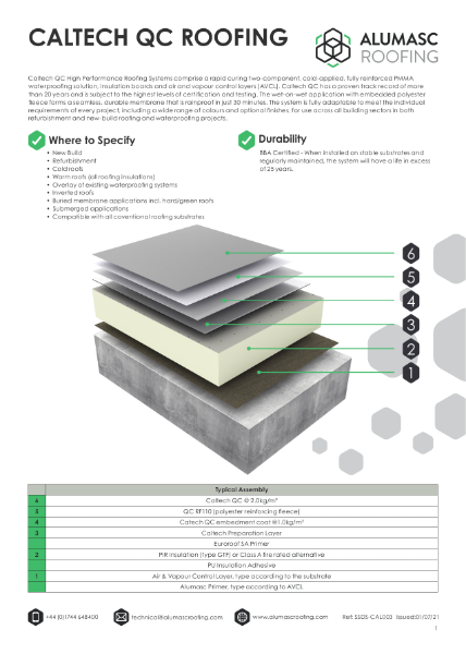 Caltech QC Liquid Roofing Data Sheet