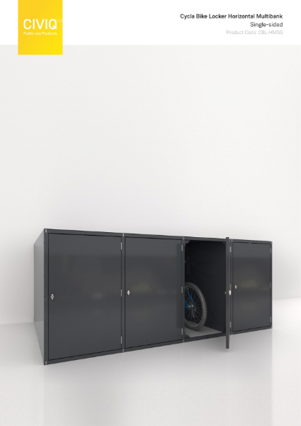 Cycla Bike Locker Horizontal Multibank Single-Sided