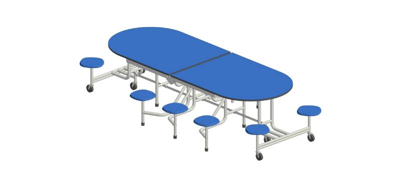 Hallmark 10 Stool Elongated Dining Table With Disabled Access