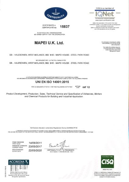 ISO 14001:2015 Certificate