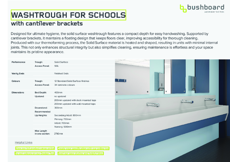 Washtrough with Cantilever Brackets