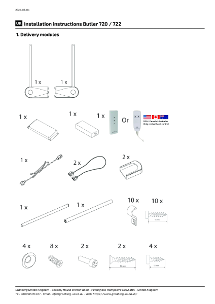 Installation instructions Granberg Butler 722