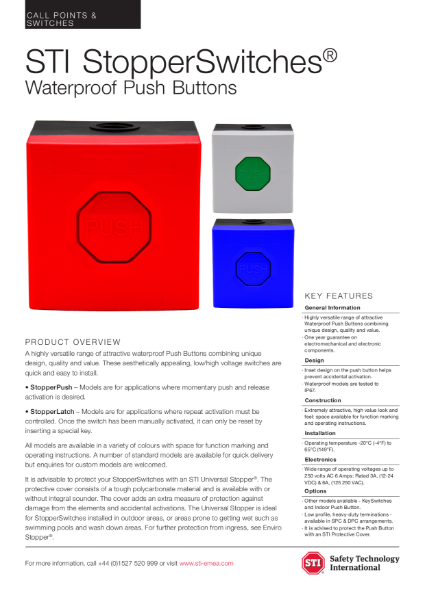 STI StopperSwitches® Waterproof Push Buttons