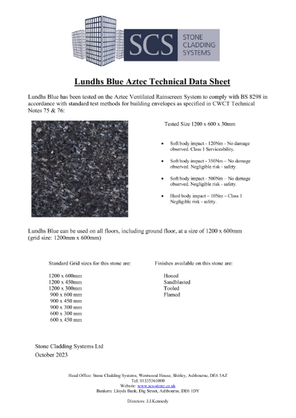 Lundhs Blue Technical Data Sheet