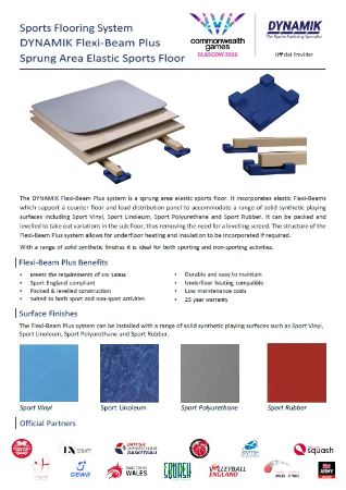 Flexi-Beam Plus Area Elastic Sprung Sports Floor