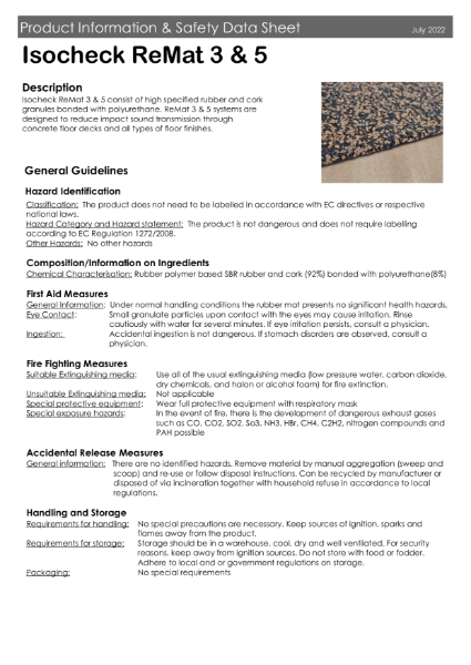 Isocheck ReMat 3&5 - Safety Data Sheet