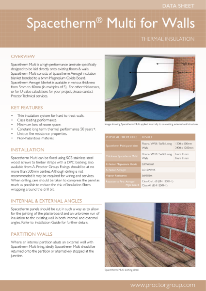 Spacetherm Multi Datasheet - Walls