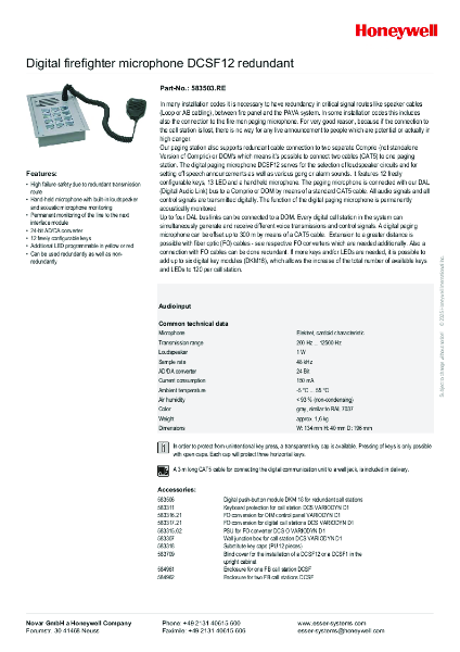 583503.RE 12 button Fireman's Microphone EN54-16