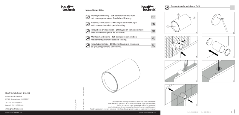 Cement-Coated Wall Sleeve Assembly Instructions