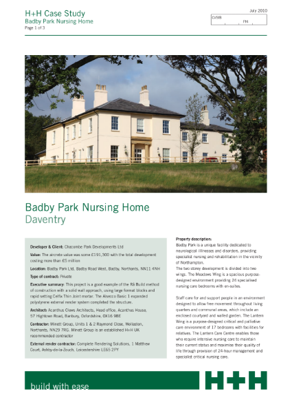 Case Study - Badby Park Nursing Home