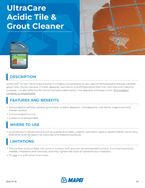 UltraCare Acidic Tile & Grout Cleaner