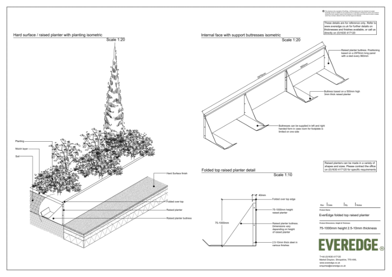 EverEdge Folded Top Raised Planter CAD Drawing