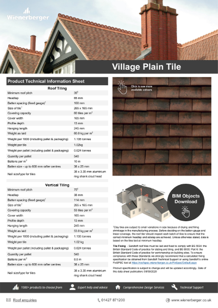 Sandtoft Village Plain Tile Datasheet