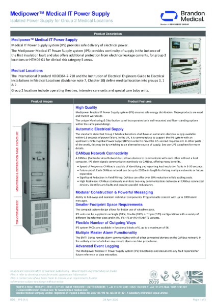 Medipower™ Medical IT Power Supply