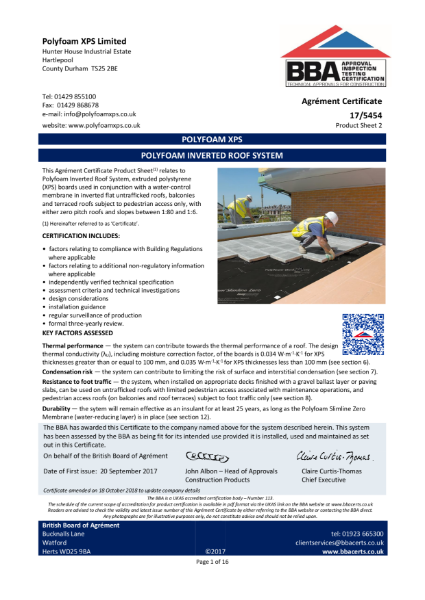 Polyfoam Inverted Roof System BBA Certificate