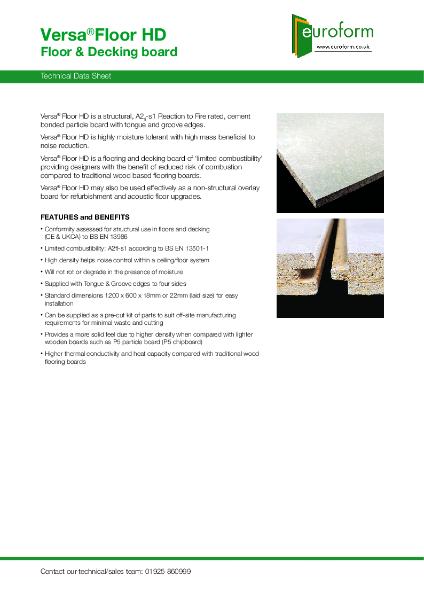Euroform Versafloor HD TDS issue 6 11 2026