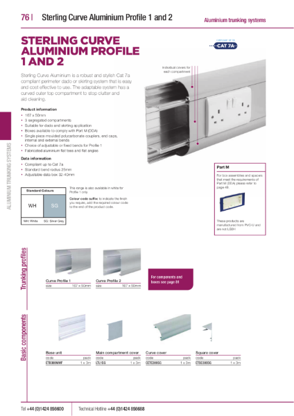 Sterling Curve Profile 2 Aluminium Product Data Sheet