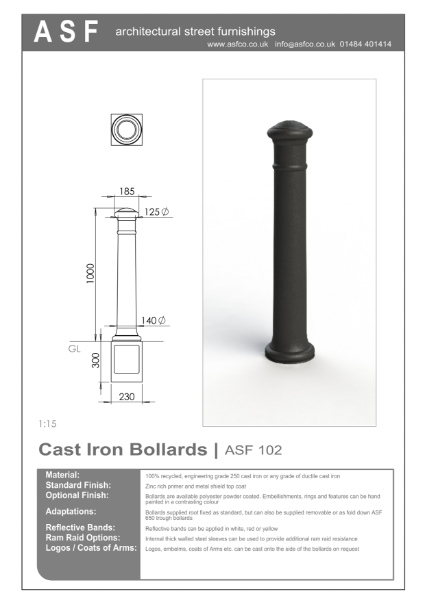 ASF 102 Recycled Cast Iron Bollard