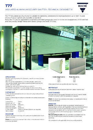 T77 Aluminium Security Shutter