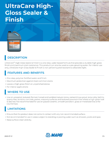 UltraCare High Gloss Stone Sealer & Finish