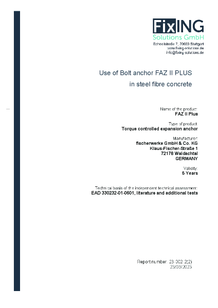 FAZII-Plus use in Steel Fiber Reinforced Concrete