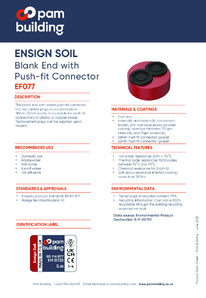 EF077 - Push-Fit Connection