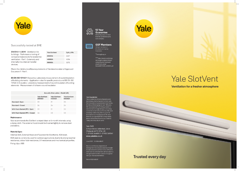 Yale SlotVent Tricke Vent Brochure