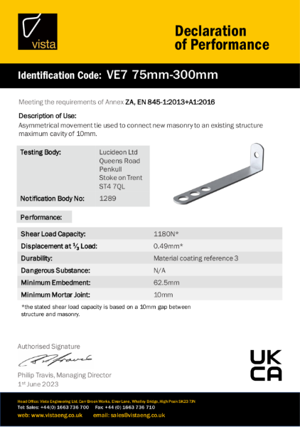 VE7 75mm-300mm Declaration of Performance