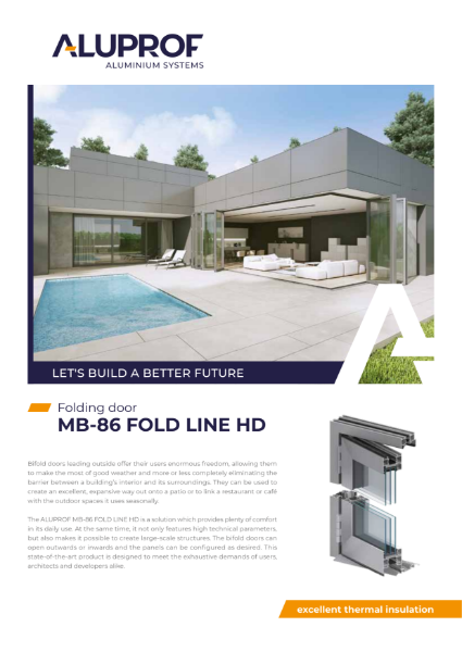 MB-86 FOLDLINE bifolding door system - Product information