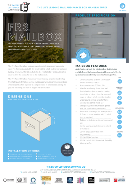 FR3 Mailbox Specification