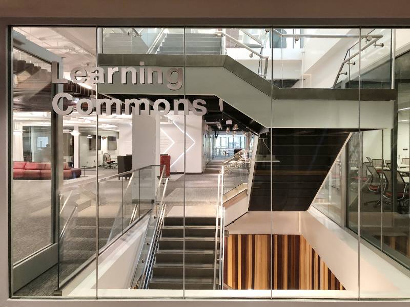Clear, Fire Resistive Butt-Glazed Walls Create Transparent, Connected and Code-compliant Stairwell