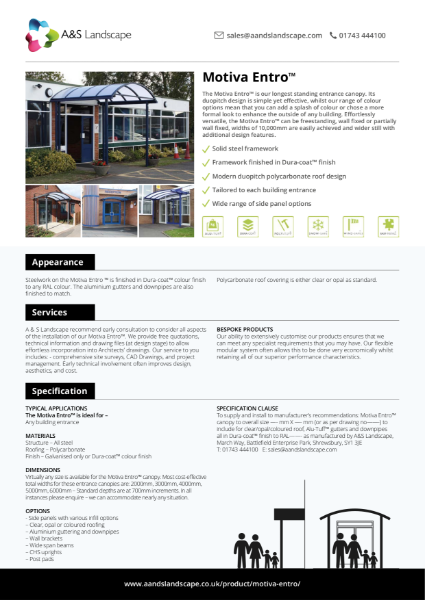 Motiva Entro Product Data Sheet
