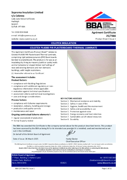 BBA Agrément Certificate