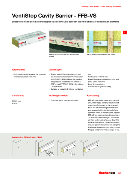 FFB-VS VentiStop Cavity Barrier - Datasheet