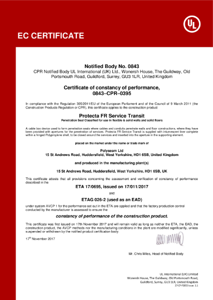 Protecta FR Service Transit - EC Certificate