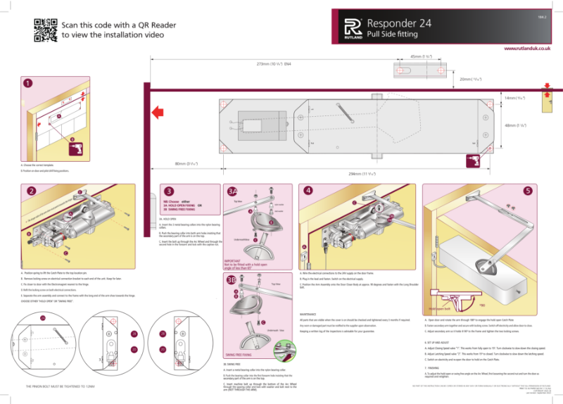 Responder 24 Fitting Instructions – Pull side (standard arm)