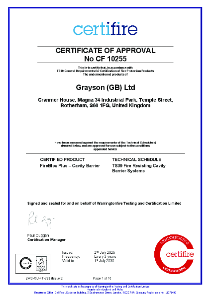 FireBlox Plus Certifire & 3rd Party Certification