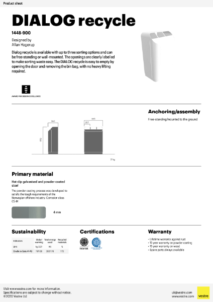 Product-sheet-1448-900 DIALOG Recycle