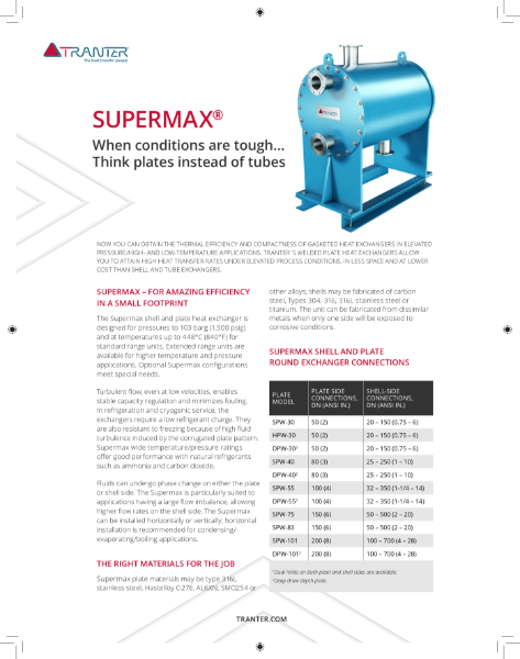 Supermax - shell and plate heat exchanger