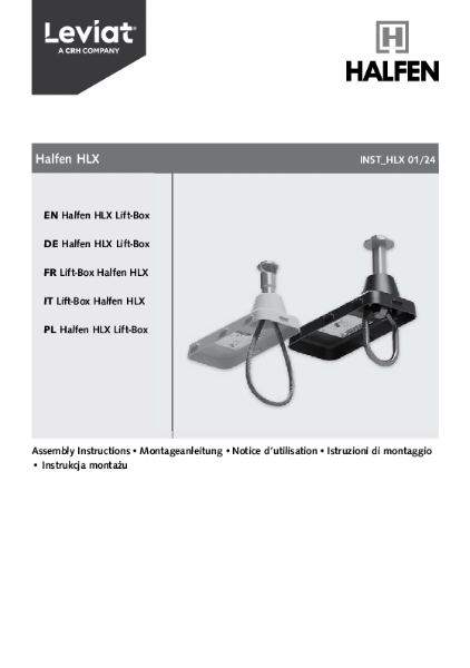 Halfen HLX Lift Box Installation Instructions