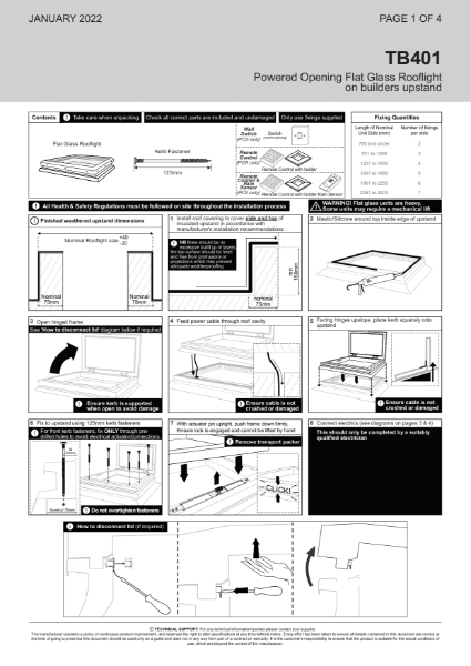 Trade Skylight Electric Opening Installation Guide