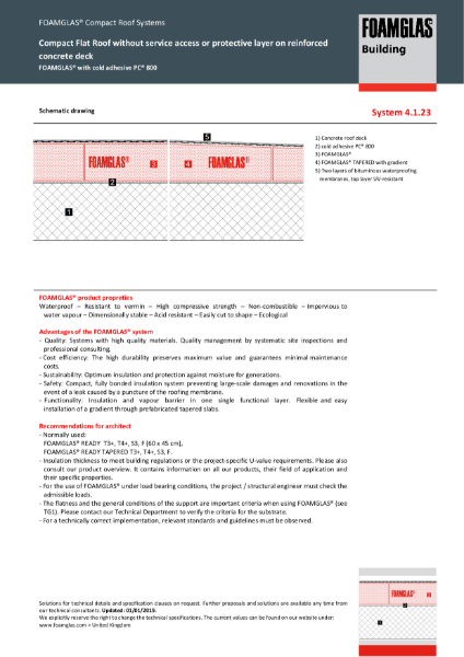 TDS_4.1.23_Roof -  Concrete Deck - FOAMGLAS Insulation (Cold Applied) with Membranes (Flat or Tapered)