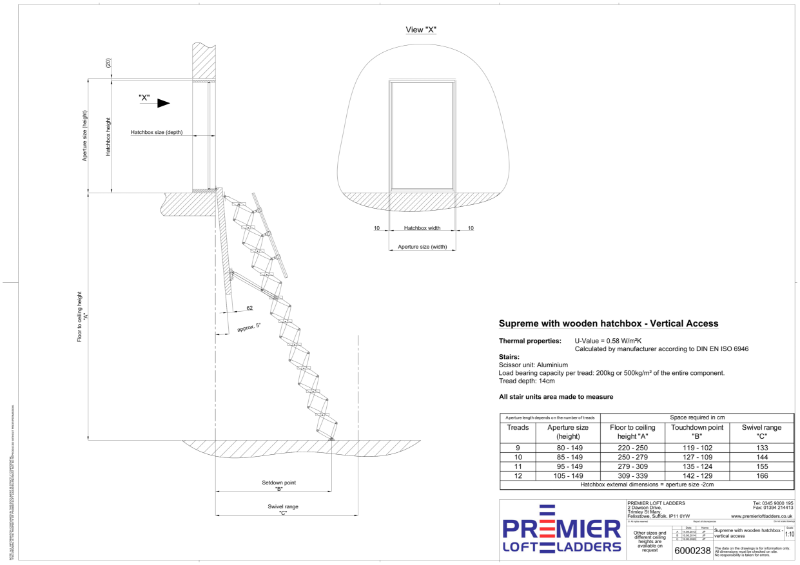 Supreme Vertical Heavy Duty Retractable Loft Ladder