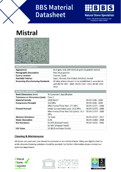 Mistral - Technical Data